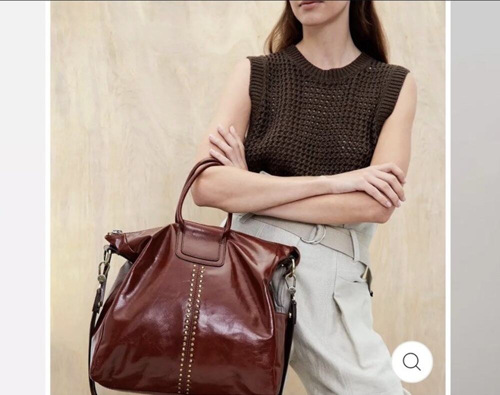 Hobo International Sheila Large Satchel Henna Studded Shoulder Crossbody Bag EUC
